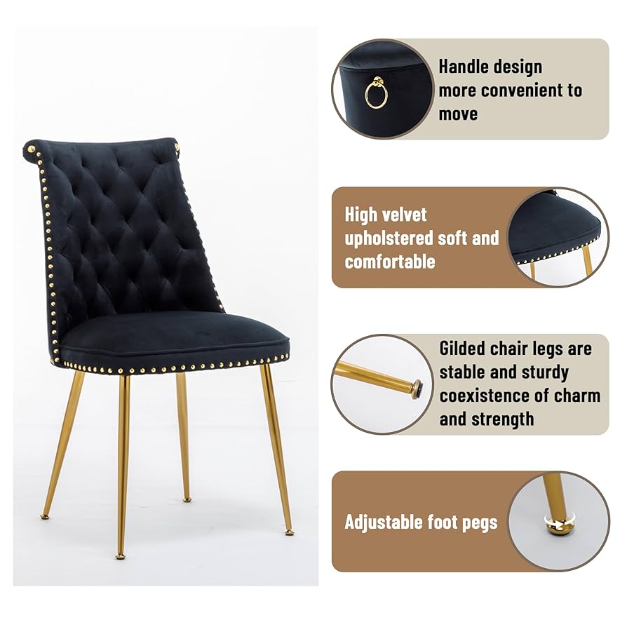 SISANDI ZAHA CLASSIC Ⅱ midnight black 2 Best Quality 2 Pc Sofa Set S312 Black Velvet – Bradley Home